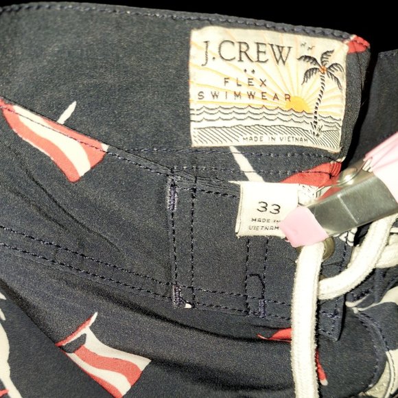J. Crew Flex Swimwear Nautical Theme Navy Men's Size 33 - Picture 2 of 8